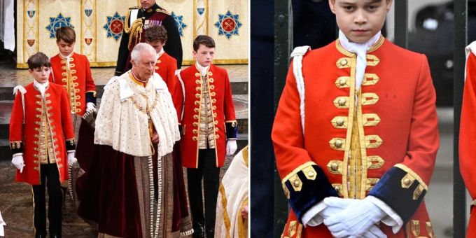 Prinz George als Page in traditioneller Uniform. Prinz George Prinz Louis