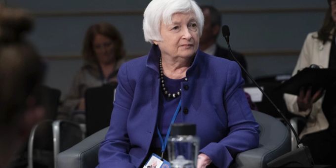 Janet Yellen bei der Frühjahrstagung des IWF und der Weltbank. usa zahlungsunfähigkeit