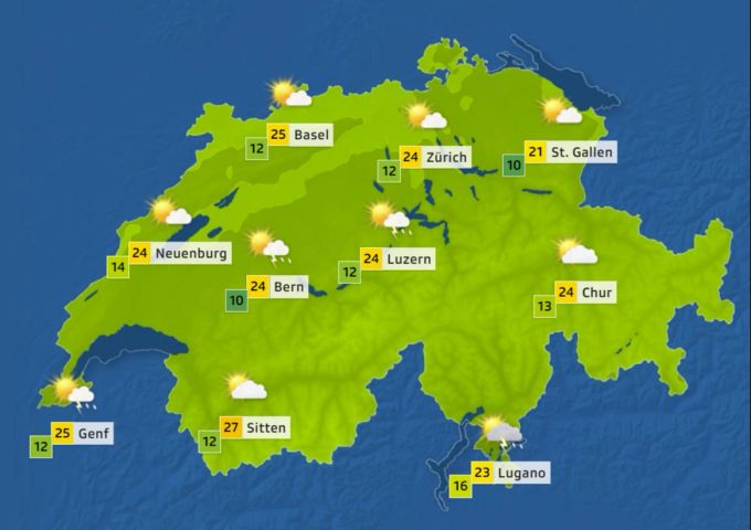 So sieht das Wetter am Samstag aus. Wetter