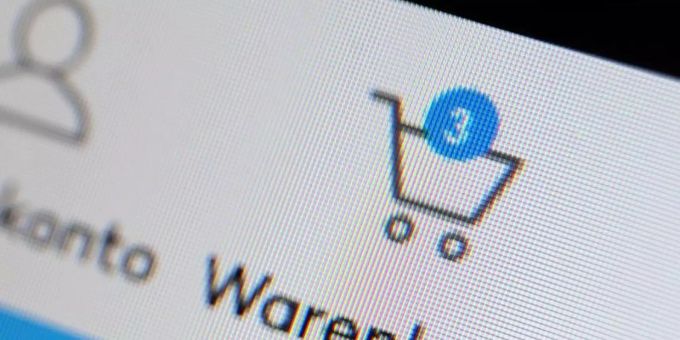 Das Symbol eines Warenkorbes, beziehungsweise eines Einkaufswagen fotografiert von der Webseite eines Internethändlers. Foto: picture alliance / Karl-Josef Hildenbrand/dpa Das Symbol eines Warenkorbes, beziehungsweise eines Einkaufswagen fotografiert von der Webseite eines Internethändlers. Foto: picture alliance / Karl-Josef Hildenbrand/dpa