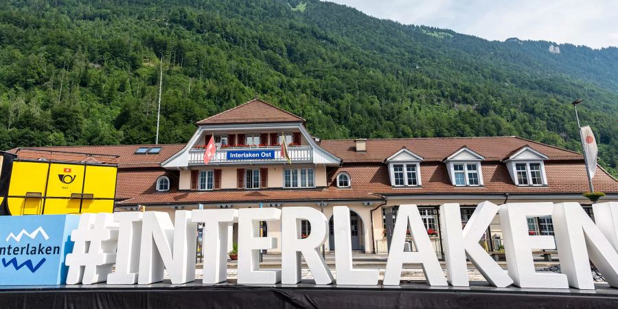 Bahnhofplatz in Interlaken Ost.