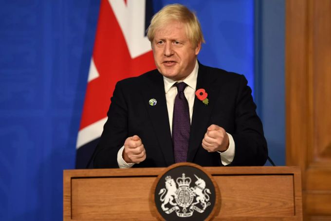 Der britische Premierminister Boris Johnson spricht während einer Pressekonferenz. (Archivbild) Boris Johnson