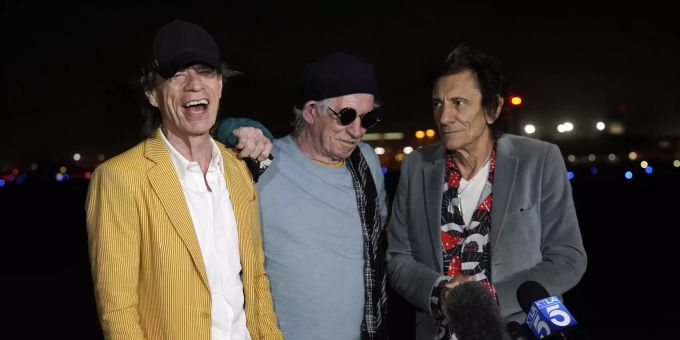 Mick Jagger, Keith Richards und Ron Wood (v. l.) von den Rolling Stones. Rolling Stones
