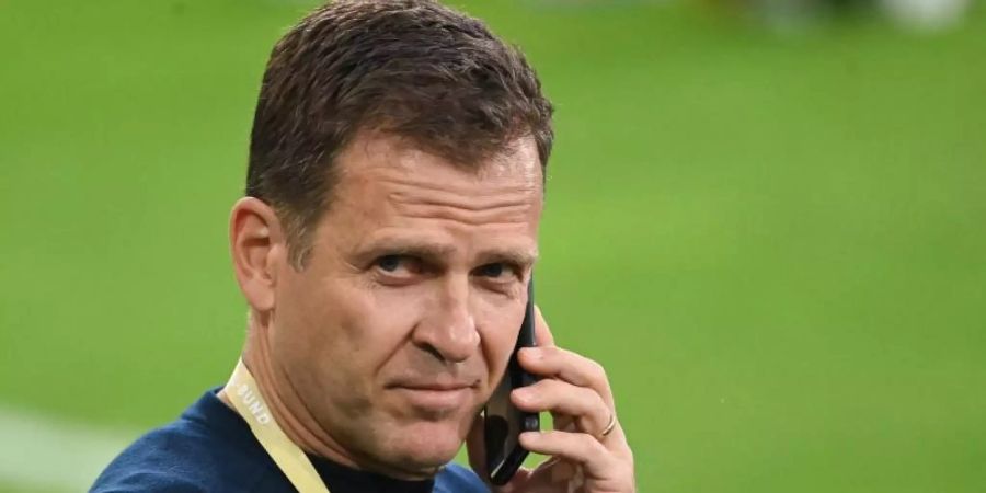 Sieht die DFB-Elf auf einem guten Weg : Nationalmannschaftsdirektor Oliver Bierhoff. Foto: Federico Gambarini/dpa
