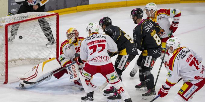 Der EHC Biel verliert trotz Aufholjagd gegen Ajoie. EHC Biel