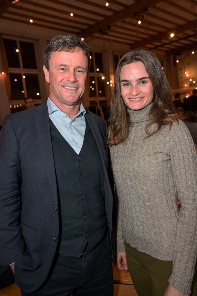 Der Berner Regierungsrat Philippe Müller mit seiner Tochter Marilène Aebischer.