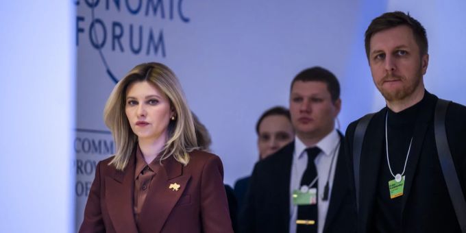 Olena Selenska, First Lady der Ukraine, bei ihrer Ankunft während der 53. Jahrestagung des Weltwirtschaftsforums (WEF) in Davos, Schweiz, Olena Selenska WEF