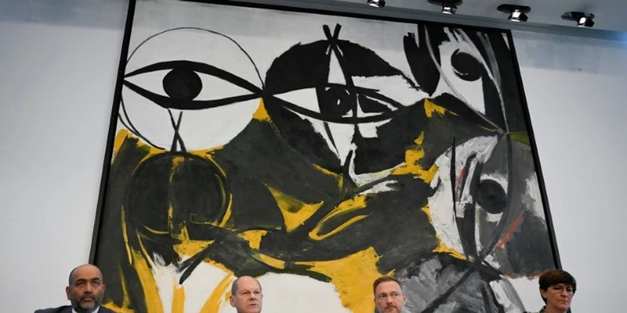 Spitzen der Ampel-Koalition bei einer Pressekonferenz