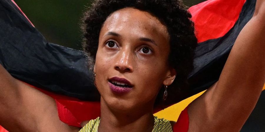 Malaika Mihambo wenige Minuten vor ihren Kreislaufproblemen am Donnerstagabend in München.