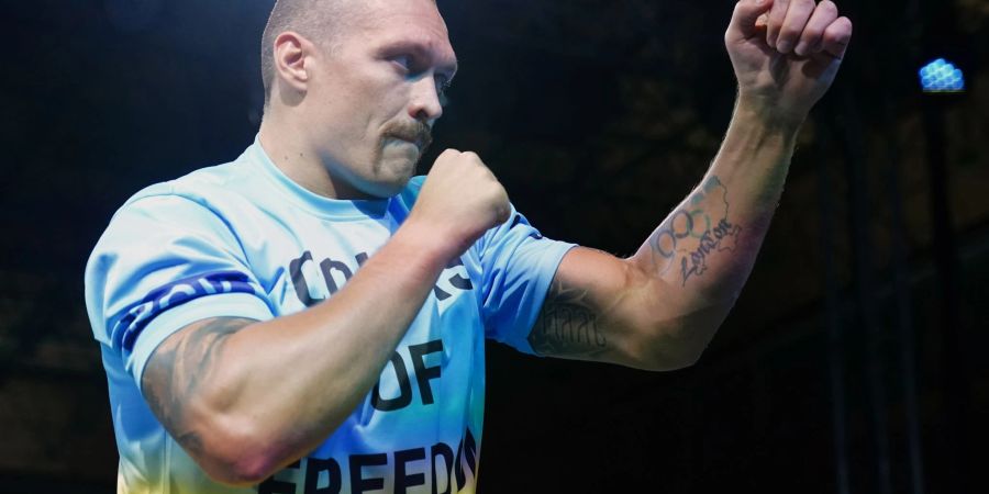 Ukrainische Boxer Oleksandr Usyk beim Training.