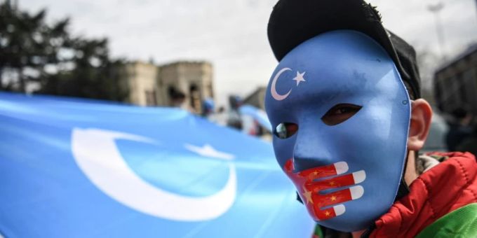 Pro-uigurischer Demonstrant in Istanbul