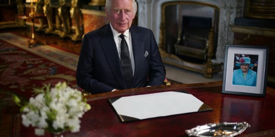 Charles III. bei seiner Fernsehansprache