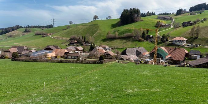 Blick auf Landiswil. Blick auf Landiswil.