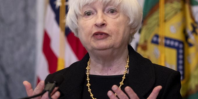 Im Kampf gegen die Inflation prüft die Regierung in den USA die Abschaffung der unter dem ex-Präsidenten Donald Trump eingeführten Strafzölle auf Importe aus China, wie Finanzministerin Janet Yellen sagte. (Archivbild) Yellen USA