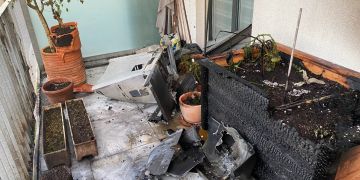 Balkon nachdem Brand