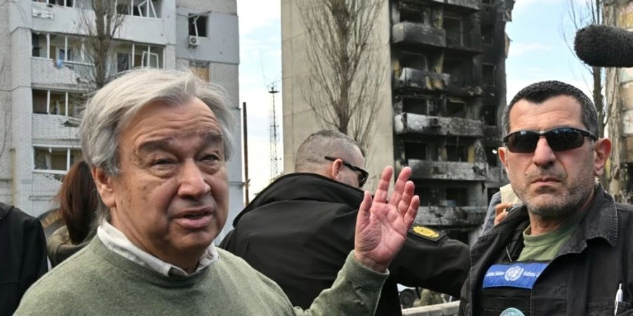 Guterres in Borodjanka nahe Kiew