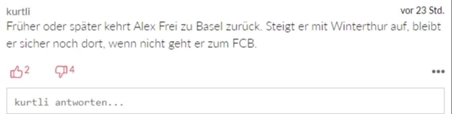 «kurtli» denkt, dass Alex Frei früher oder später zum FCB zurückkehrt.