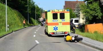 Selbstunfall mit Motorrad in Speicherschwendi