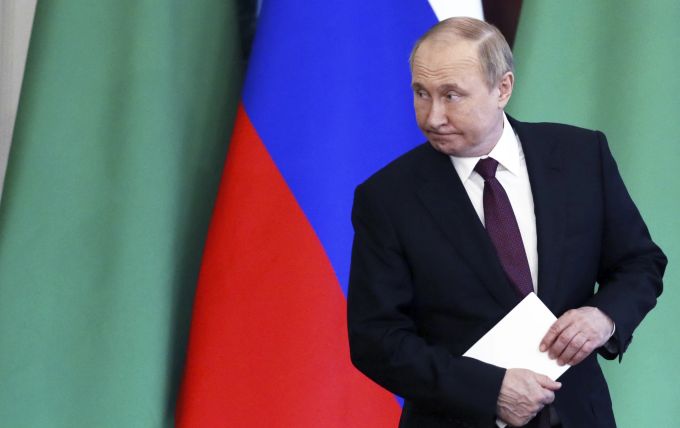 Wladimir Putin an einer Pressekonferenz in Moskau, 10. Juni 2022. Wladimir Putin
