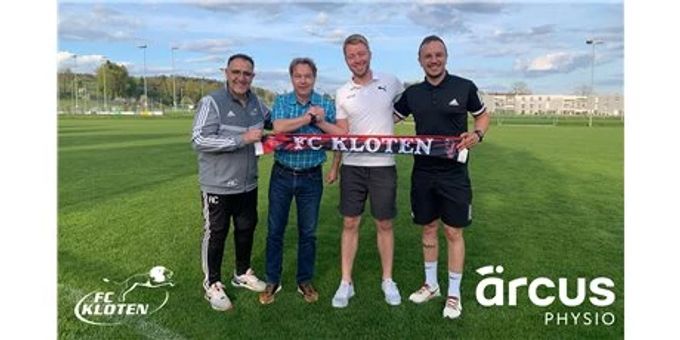 Der FC Kloten verlängert die Zusammenarbeit mit Arcus Physio. FC Kloten Arcus Physio