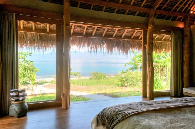 Im Savu South Alor Resort in Indonesien hat man das Meer bereits beim Aufwachen im Blick. Savu South Alor Resort