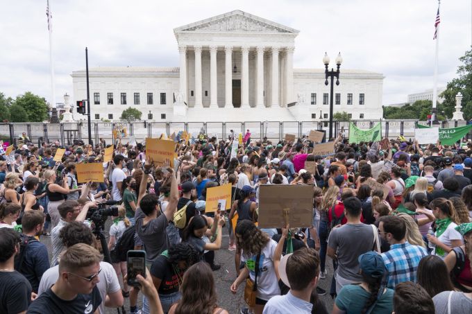 Demonstranten vor dem Supreme Court in Washington. Supreme Court Abortion