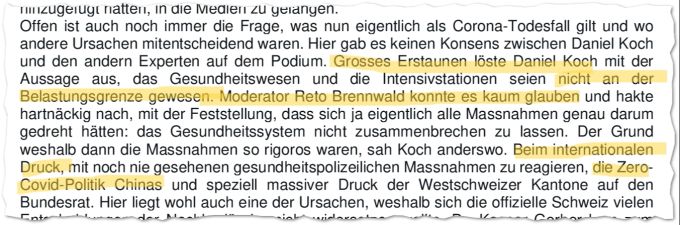 Ausriss aus den Gesprächsnotizen von Moderator Reto Brennwald zum Unternehmer-Podium mit Daniel Koch. Daniel Koch Intensivstationen Belastungsgrenze