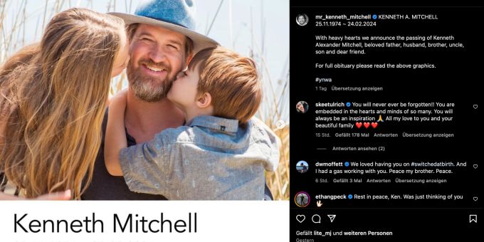 Die Familie von «Star Trek»-Schauspieler Kenneth Mitchell veröffentlichte einen emotionalen Post auf Instagram. Star Trek