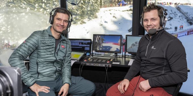 Beat Feuz arbeitet seit diesem Winter als Co-Kommentator beim SRF. Beat Feuz