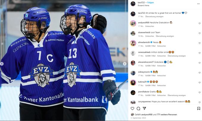 Lara Stalder (links) ist die Star-Spielerin im Kader des EVZ. EVZ