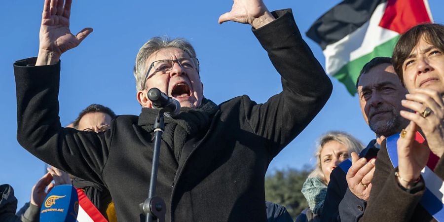 Jean-Luc Mélenchon reiste am Samstag extra aus Frankreich nach Genf, um an der Demonstration zur Unterstützung der Palästinenser teilzunehmen.