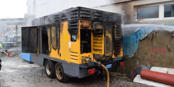 Herisau AR: Kompressor in Brand geraten. Herisau AR