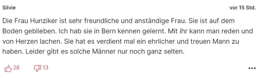 Hunziker-Fan «Silvie» wünscht sich, dass Michelle Liebesglück findet.