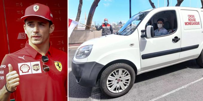 Ferrari-Star hilft - Charles Leclerc liefert Essen für das Rote Kreuz