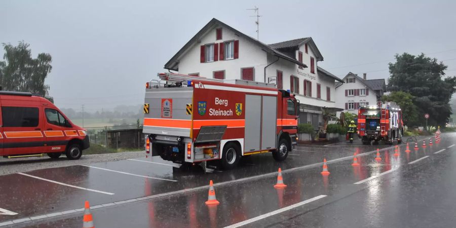 Hausfassade in Brand geraten
