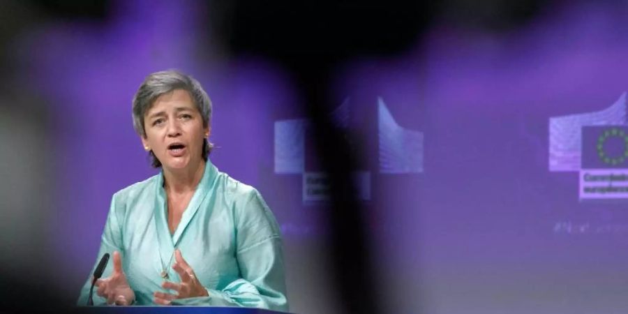 Die Vizepräsidentin der EU-Kommission, Margrethe Vestager. Foto: Olivier Matthys/AP Pool/dpa