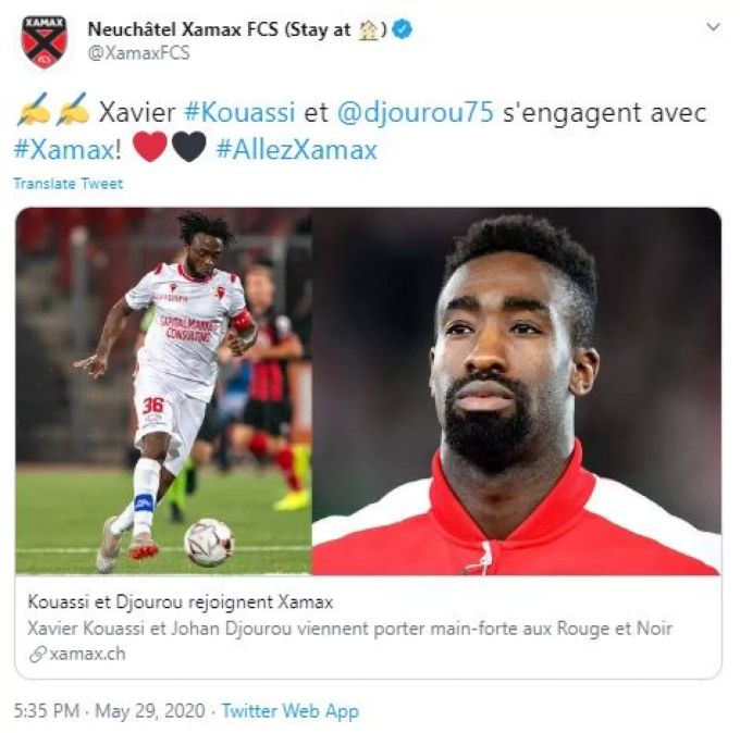 Neuchâtel Xamax gibt die Verpflichtung von Johan Djourou (33) und Xavier Kouassi (30) bekannt. Neuchâtel Xamax