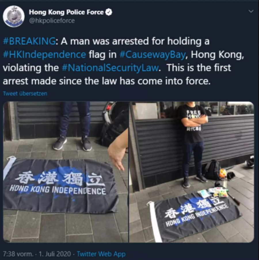 Hongkong Festnahme