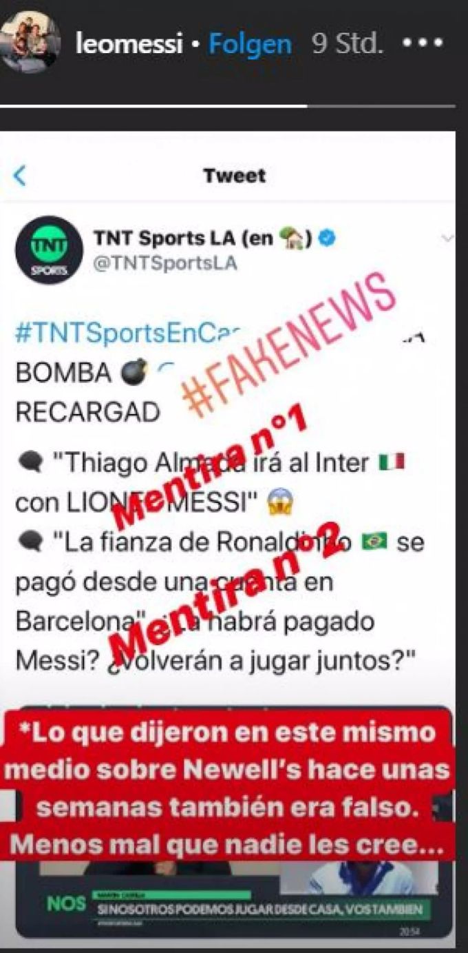 Lionel Messi dementiert via Social Media die Wechsel-Gerüchte. Lionel Messi