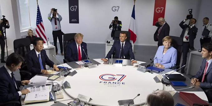 Die Staats- und Regierungschefs der G7 wollen am Donnerstag nicht persönlich, wie in Frankreich im Jahr 2019, zusammenkommen - sondern diesmal per Videoschaltung. (Archivbild) Die Staats- und Regierungschefs der G7 wollen am Donnerstag nicht persönlich, wie in Frankreich im Jahr 2019, zusammenkommen - sondern diesmal per Videoschaltung. (Archivbild)