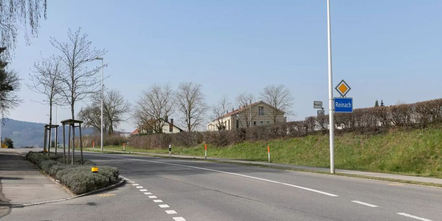 Die Einfahrt nach Reinach (AG).