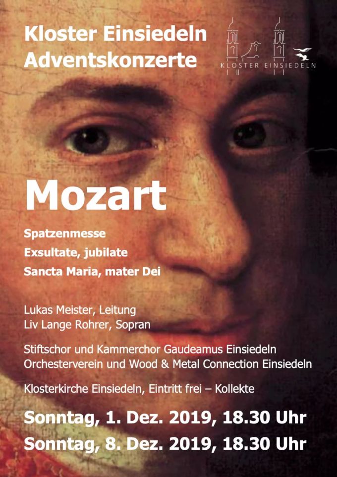 Flyer zum Adventskonzert in der Klosterkirche Einsiedeln. Flyer Adventskonzert OVE