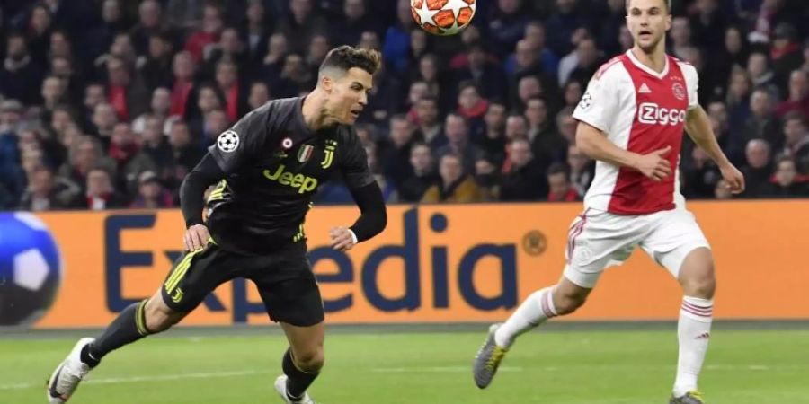 Juve-Stürmer Cristiano Ronaldo erzielte per Kopf den Treffer gegen Ajax Amsterdam. Foto: Martin Meissner