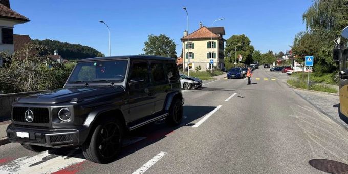 Unfall zwischen zwei Autos in Grub/AR. Unfall in Grub/AR.