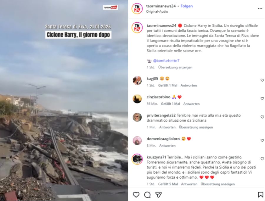 Doch es hätte sie deutlich schlimmer treffen können: Der Zyklon richtete unweit des Wohnorts des Paares grosse Verwüstung an.