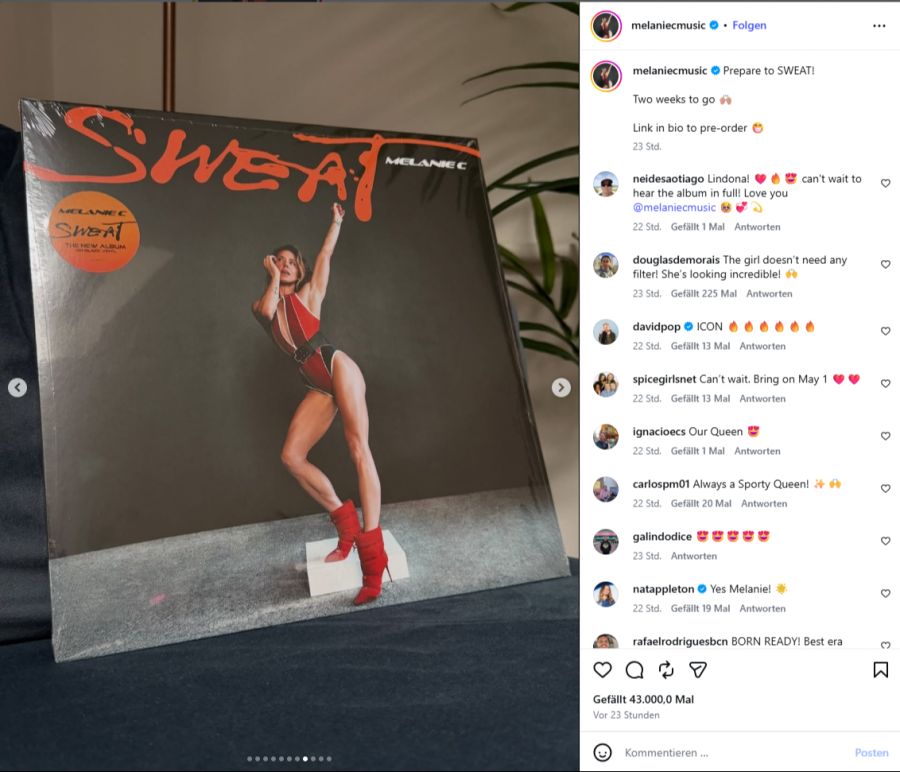 Mel C bewirbt ihr neues Album «Sweat».