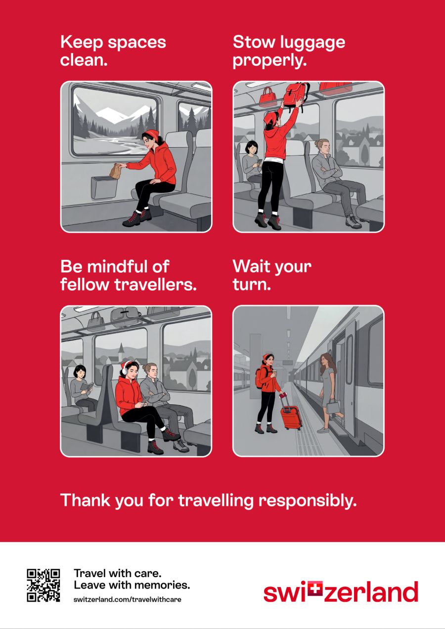 Auch über die Gepflogenheiten im Zug werden die ausländischen Gäste informiert.