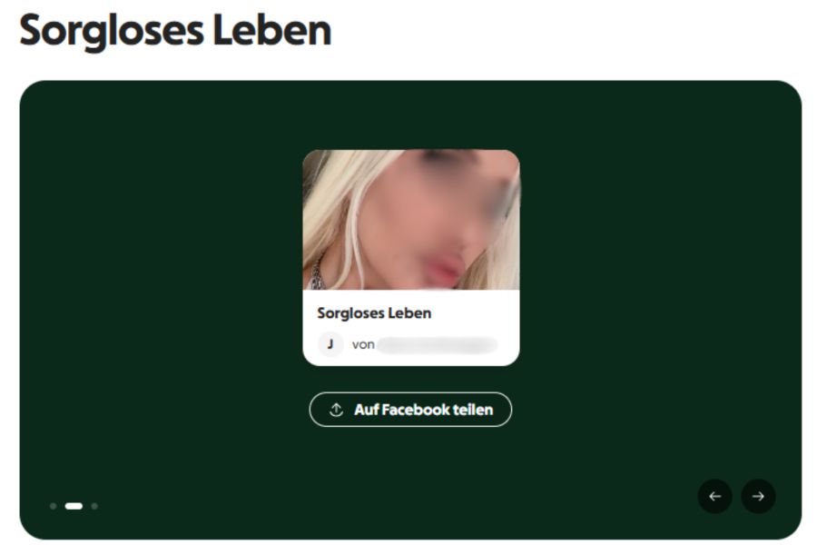 Eine andere Schweizerin sammelt Spenden für ein «sorgloses Leben».