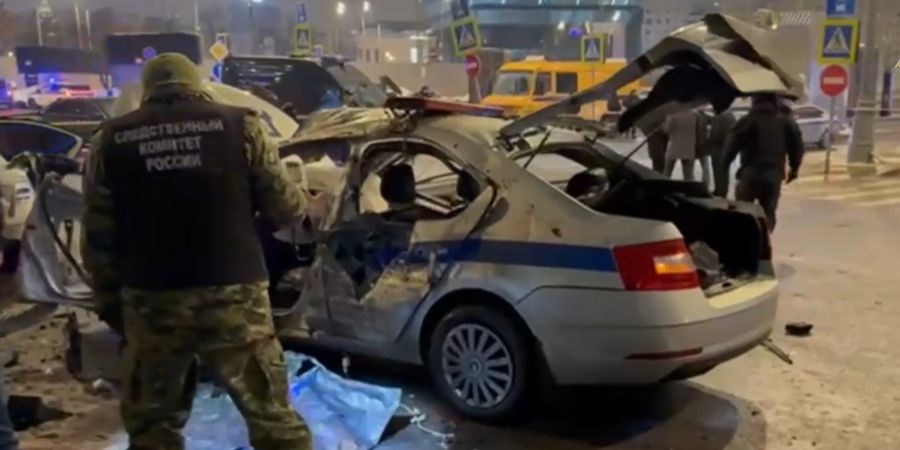 Moskau Explosion Polizeiauto