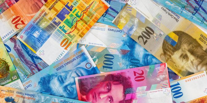 Schweizer Franken Währung Billet